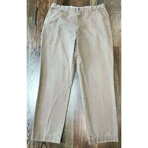 Vintage Polo Ralph Lauren Chino Pants Men's 36x32 Tan Brown Flat Front Preppy